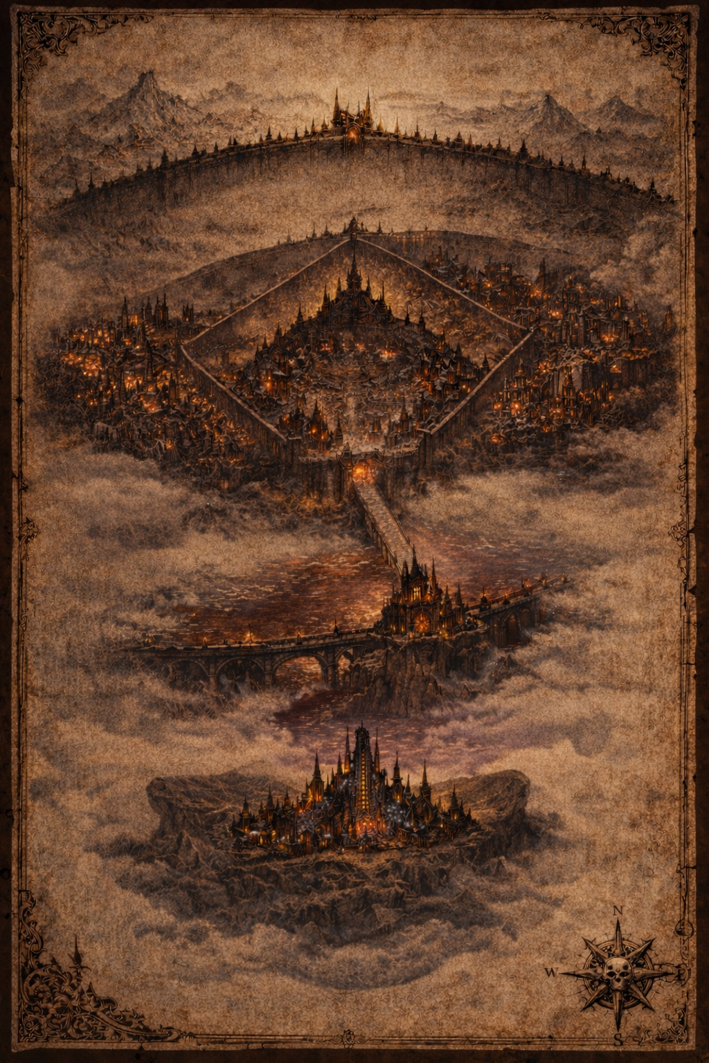 Fantasy map of the city